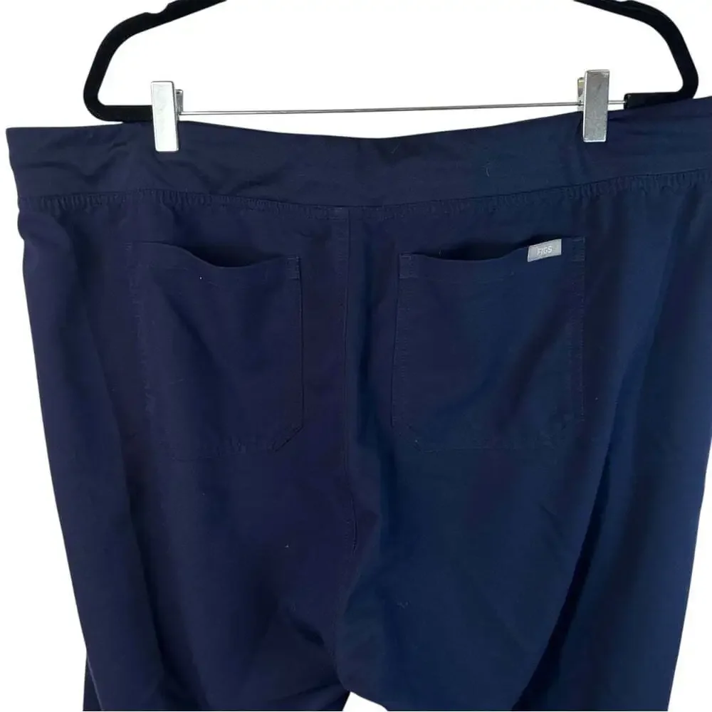 Workcore FIGS Technical Collection Scrub Pants Blue Tie Waist Plus Size XXL Tall